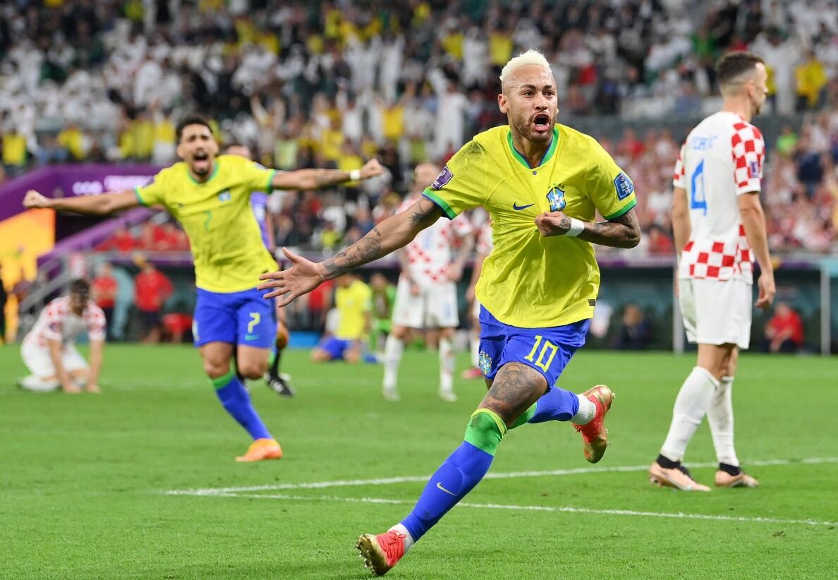 El gol de Neymar que puso en ventaja a Brasil ante Croacia.  Imagen: @fifaworldcup_es 