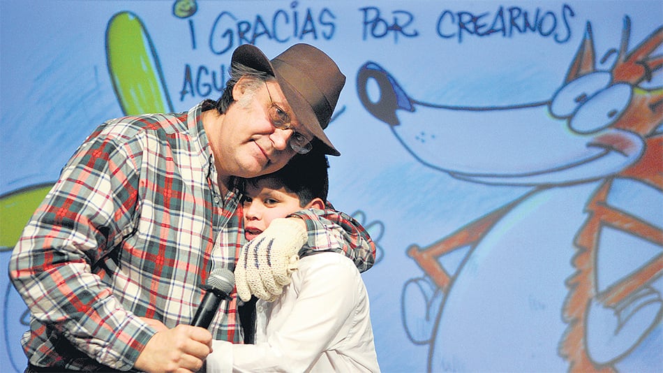 Agustín se llevó un dibujo de sus personajes hecho por Montag.