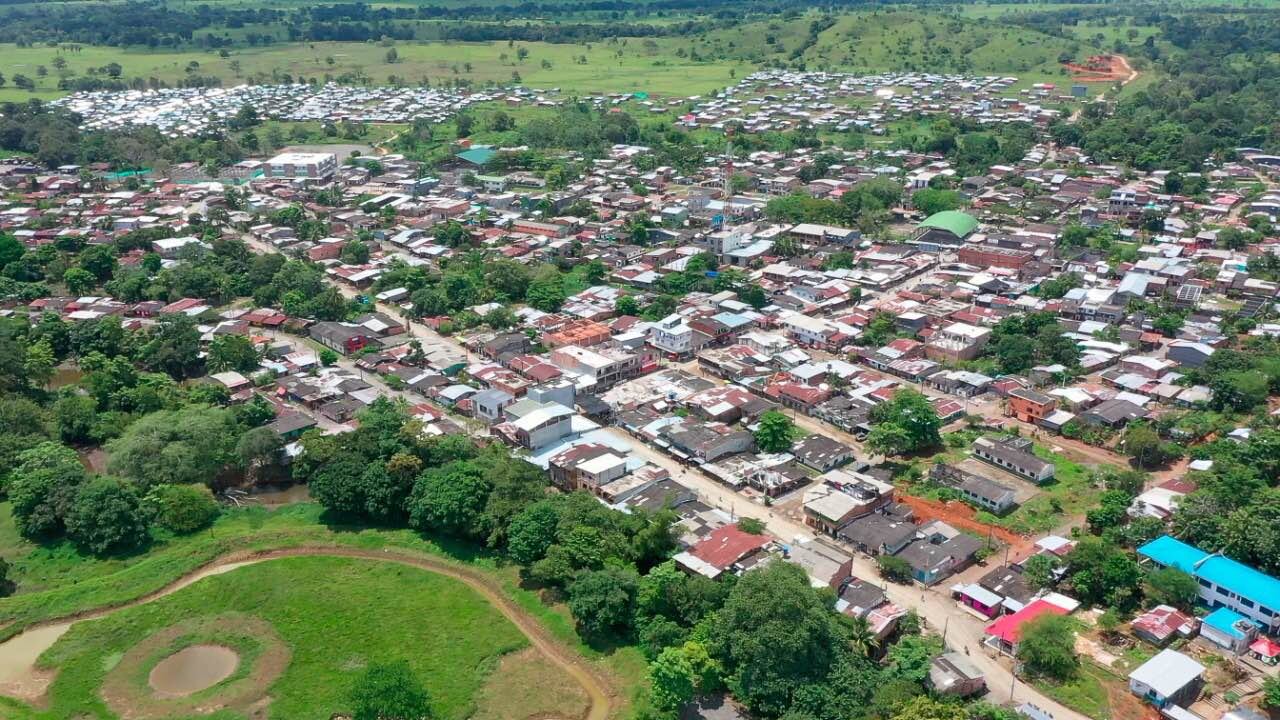 Vista aérea del municipio Nuevo Belén de Bajirá / Gobernación del Chocó