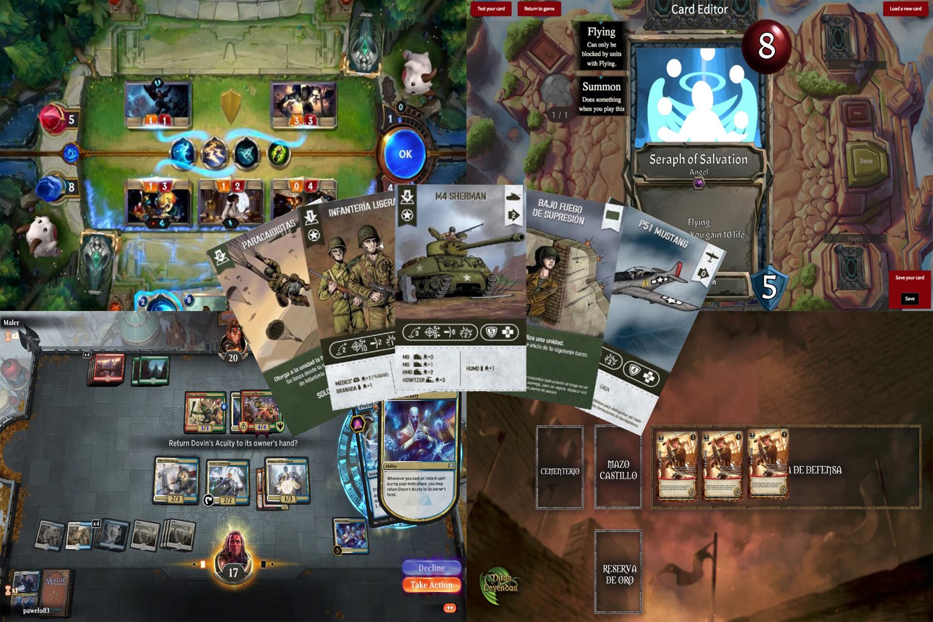 Tienen bajos requerimientos técnicos, son sencillos de jugar, cuestan poco (o nada) y te permiten armar tus propios mazos.