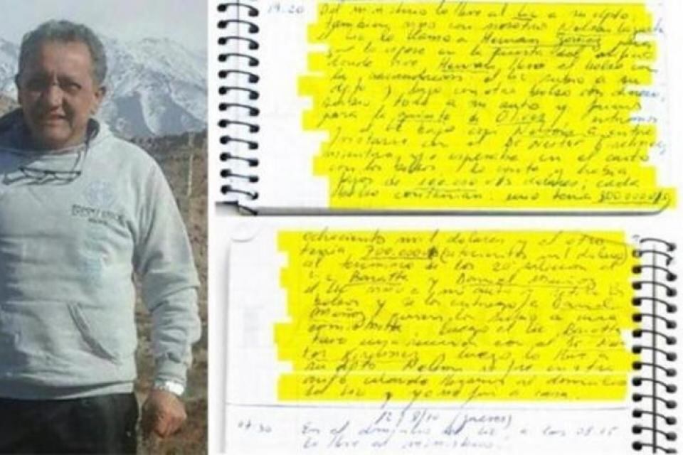 El chofer Oscar Centeno y sus supuestos cuadernos.