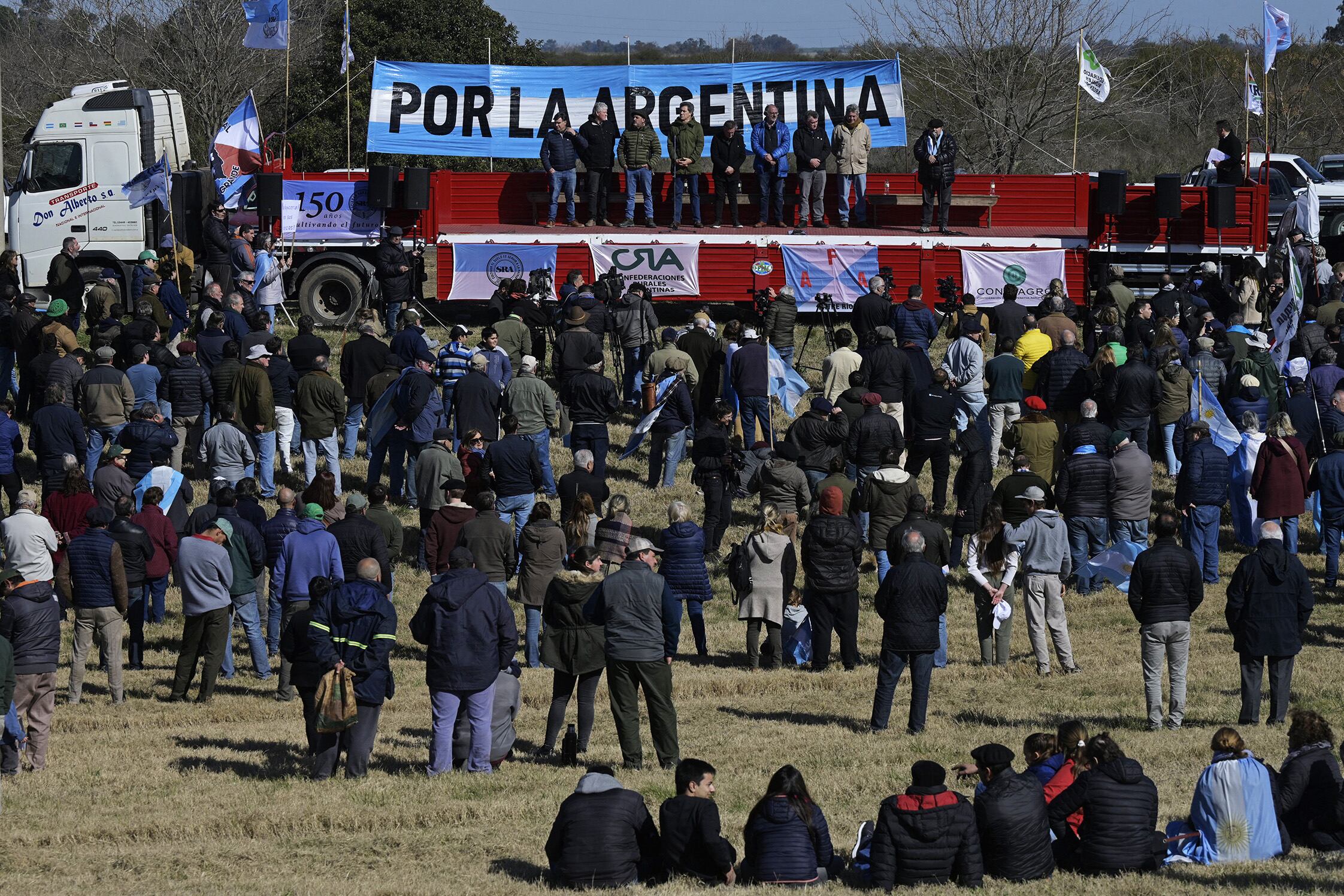El acto central de la Mesa de Enlace en Gualeguaychú, con escasa concurrencia