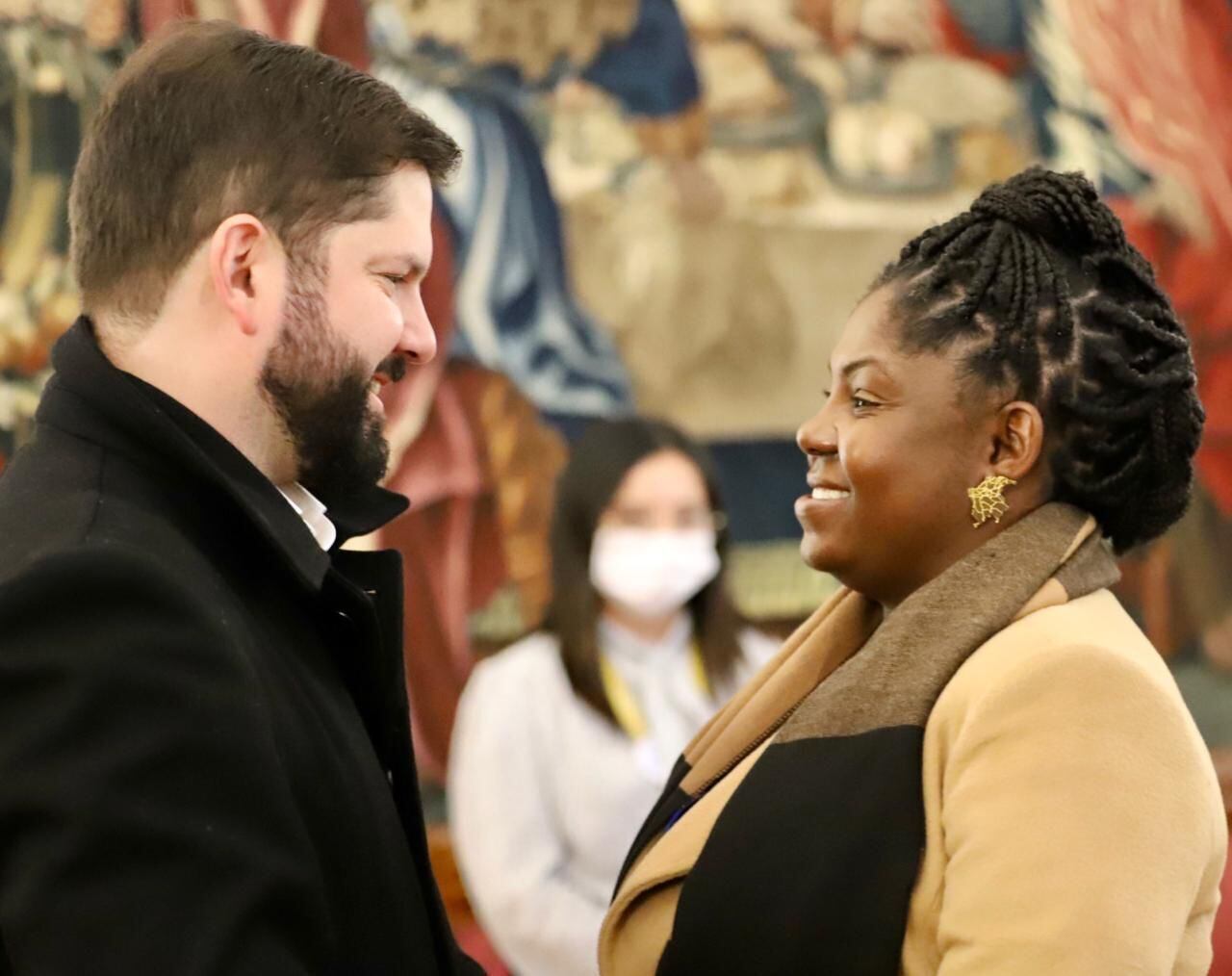 El presidente de Chile, Gabriel Boric, junto a la vicepresidenta electa de Colombia, Francia Márquez / Twitter de Francia Márquez