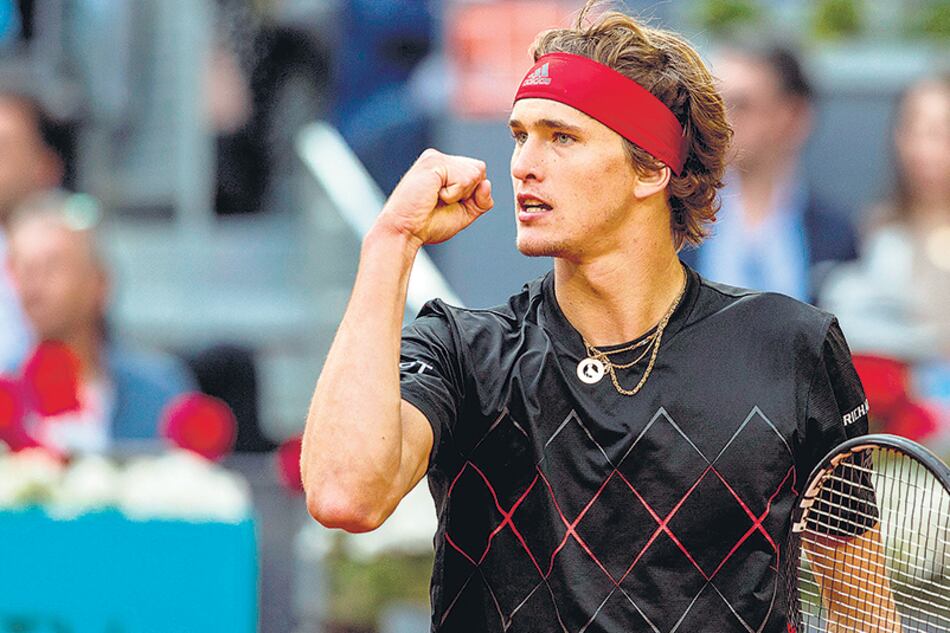 n Con el puño apretado, Zverev festeja su victoria ante Thiem en el Masters 1000 de Madrid.