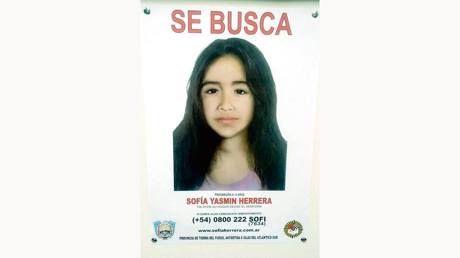 Una imagen proyectada sobre cómo se vería hoy Sofía, a los 13 años.