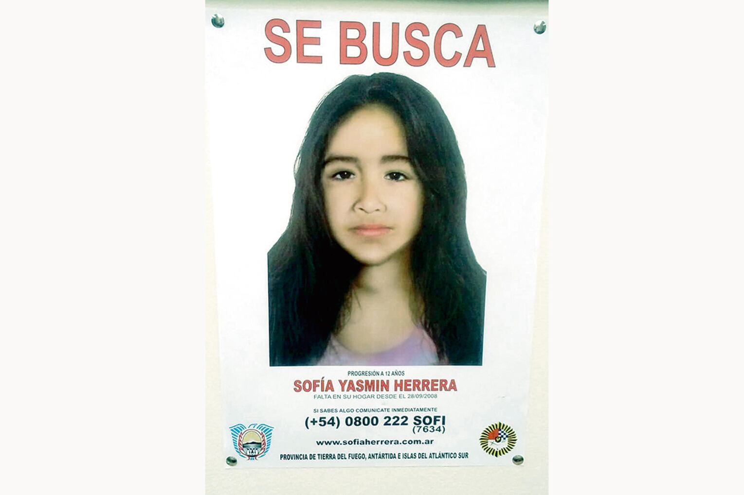 Una imagen proyectada sobre cómo se vería hoy Sofía, a los 13 años.