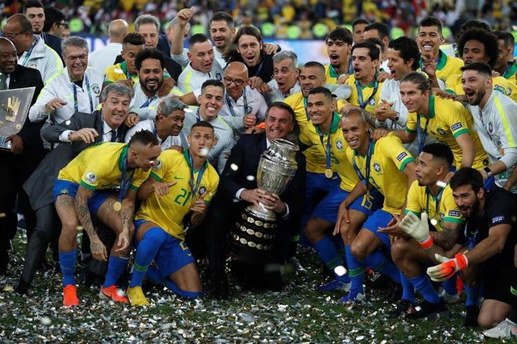 Brasil festeja el título en la última edición de la Copa América 2019.