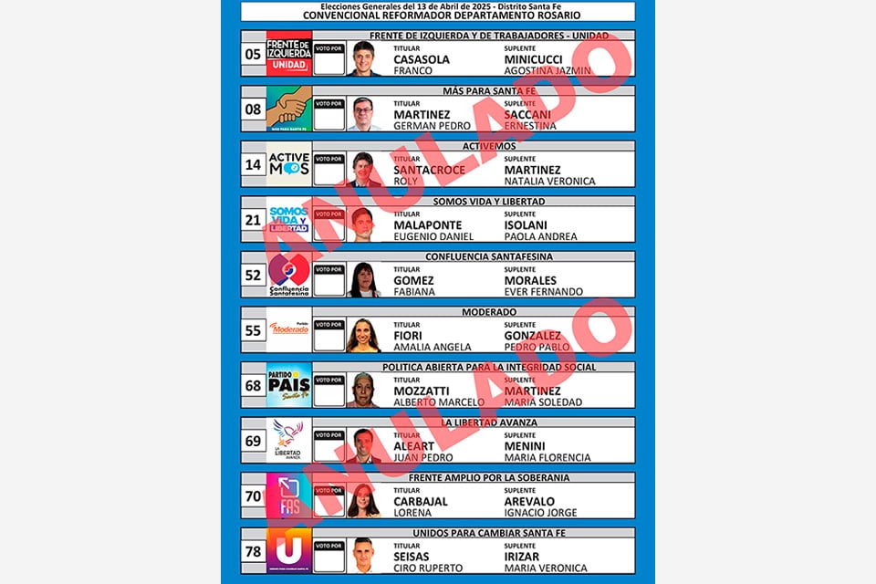 Estas son las boletas oficializadas.