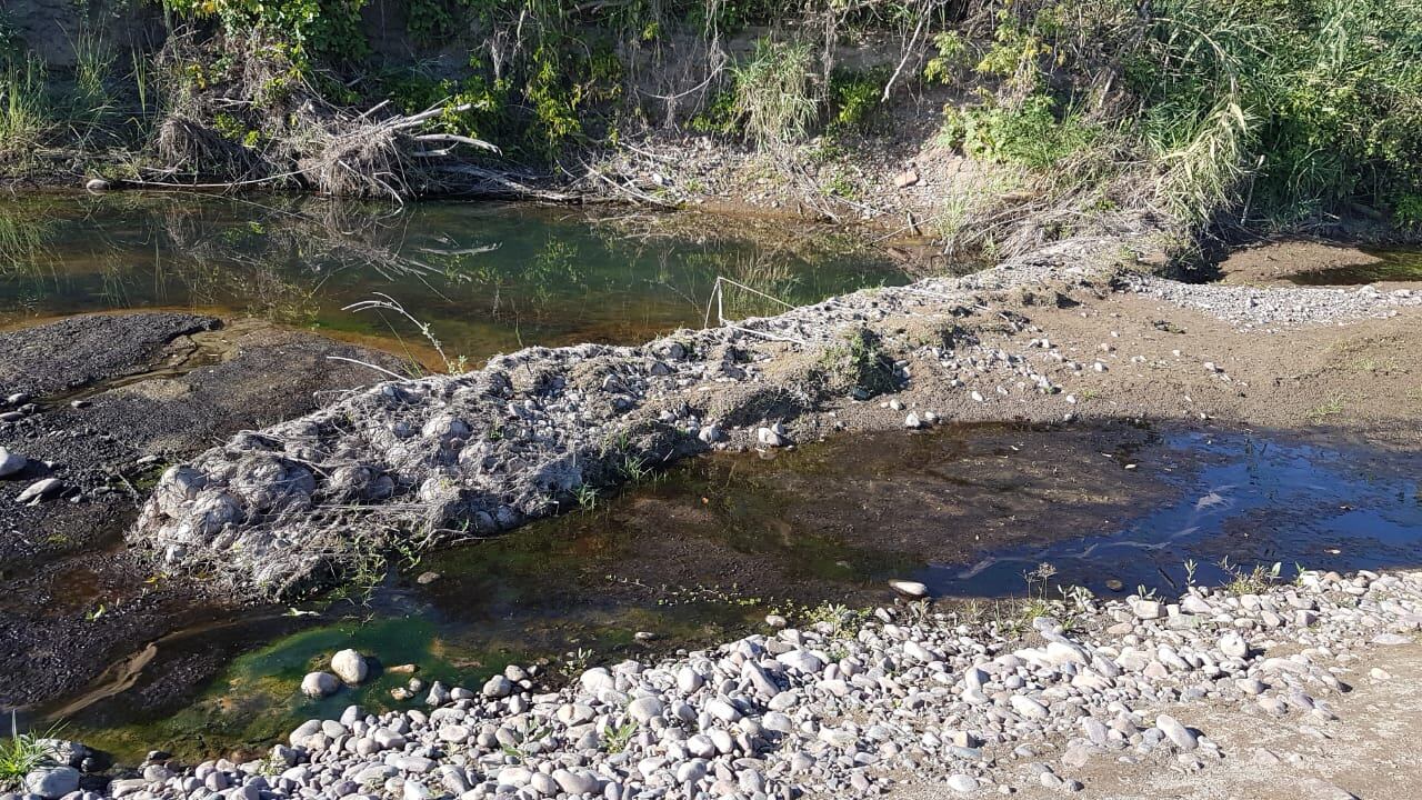 Los gaviones arrastrados por la crecida