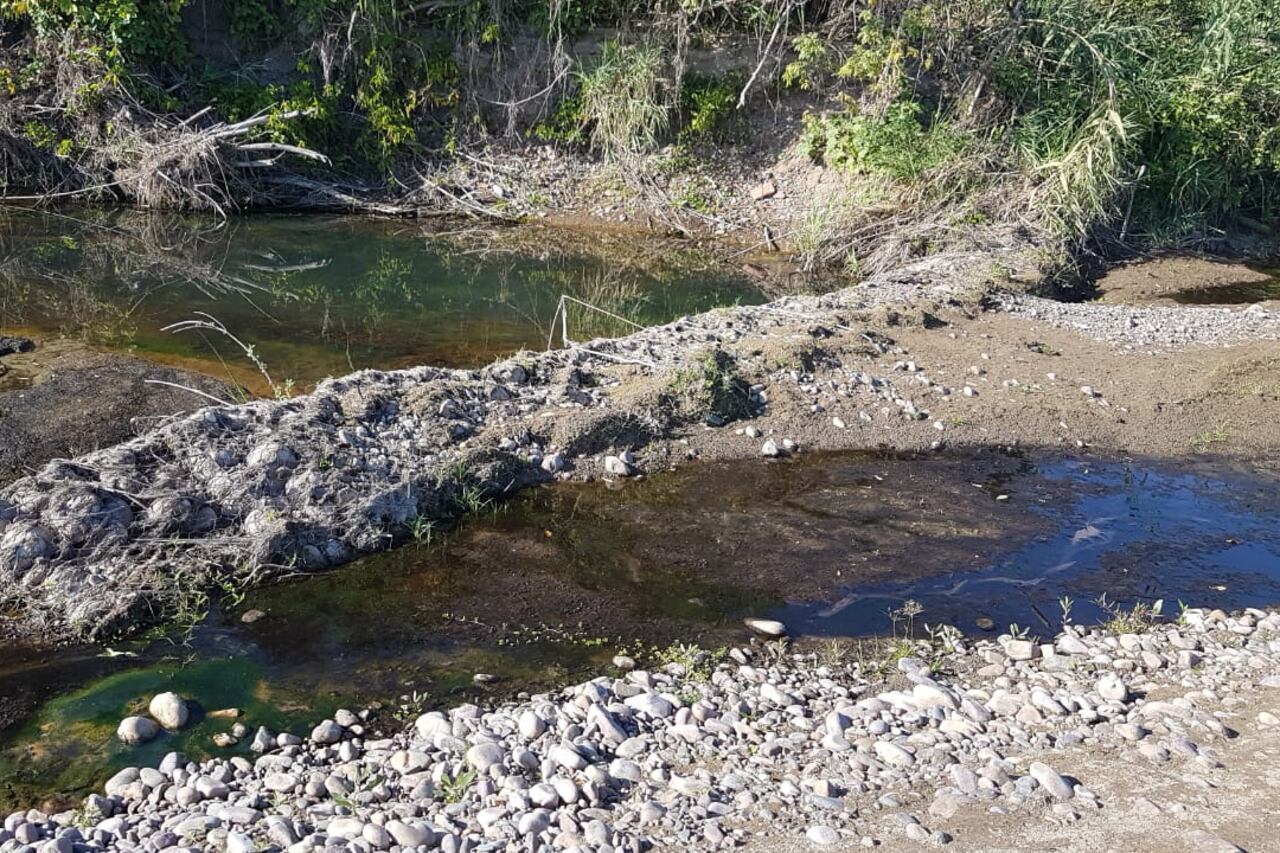 Los gaviones arrastrados por la crecida