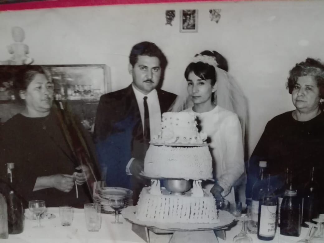 Francisca y Fidel en su boda. 
