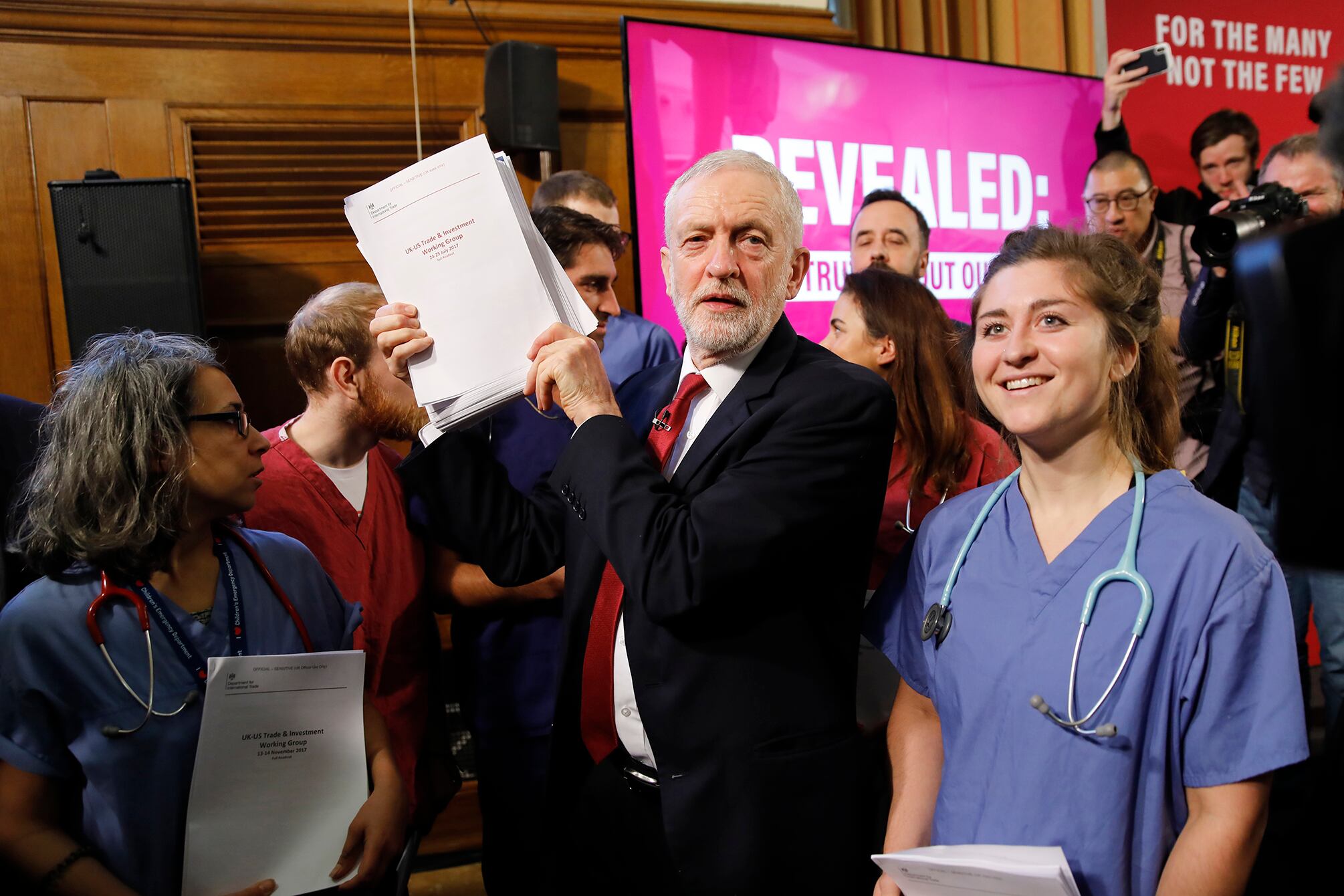 Corbyn hace campaña en favor de una mayor invesrión en salud pública.