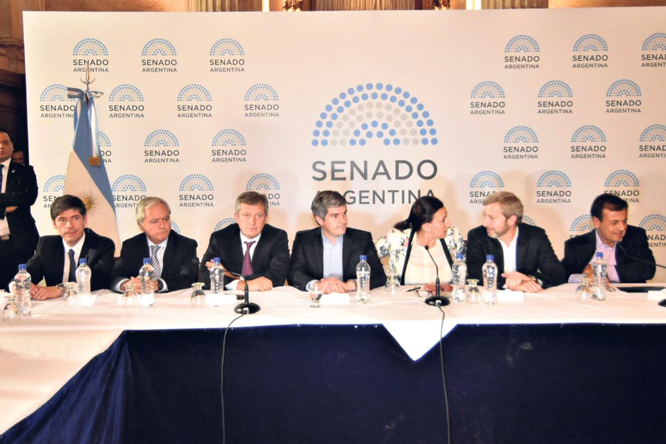 La vicepresidenta Gabriela Michetti anunció en conferencia de prensa la decisión de resolver esta semana la reforma del impuesto.