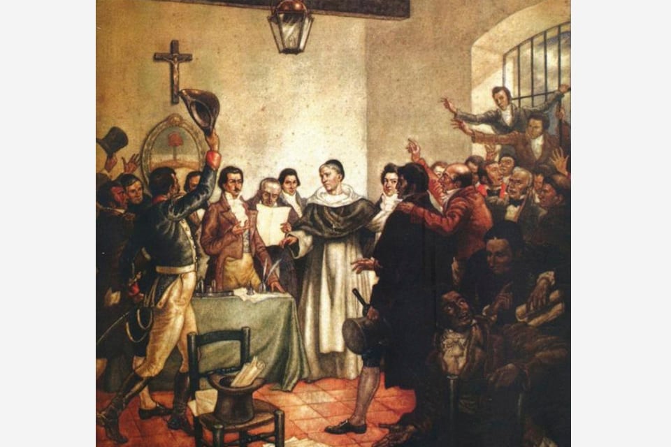 Acuarela 9 de Julio de 1816. Patrimonio del Museo Histórico Nacional.