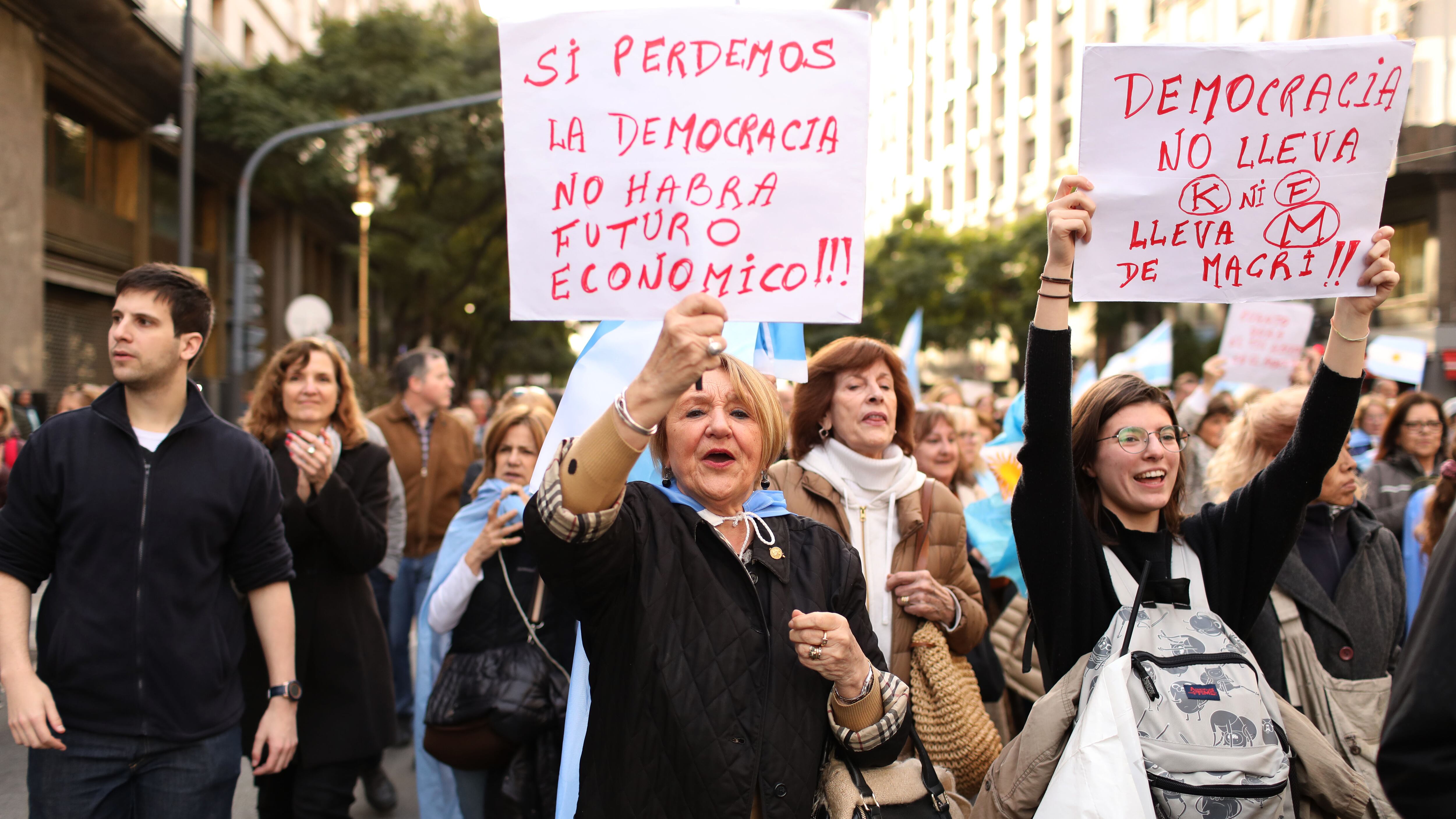 La avanzada macrista por Diagonal Norte.
