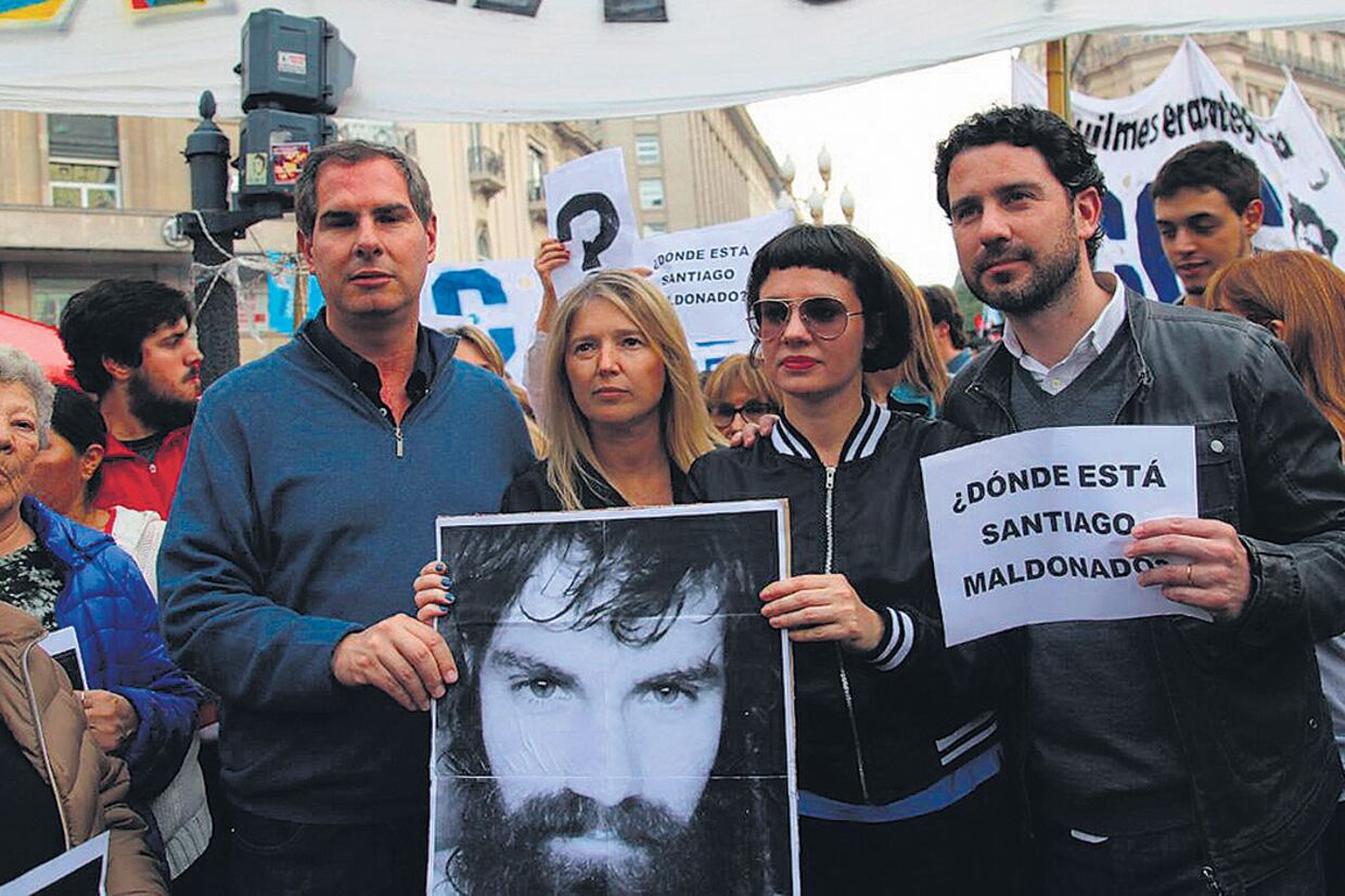 Santiago Roberto, Cristina Alvarez Rodríguez, Gisela Marziotta y Francisco Cafiero, en la marcha por Maldonado.