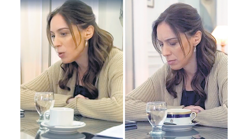 Las distintas tomas del video muestran que se cambió la taza que tenía Vidal.