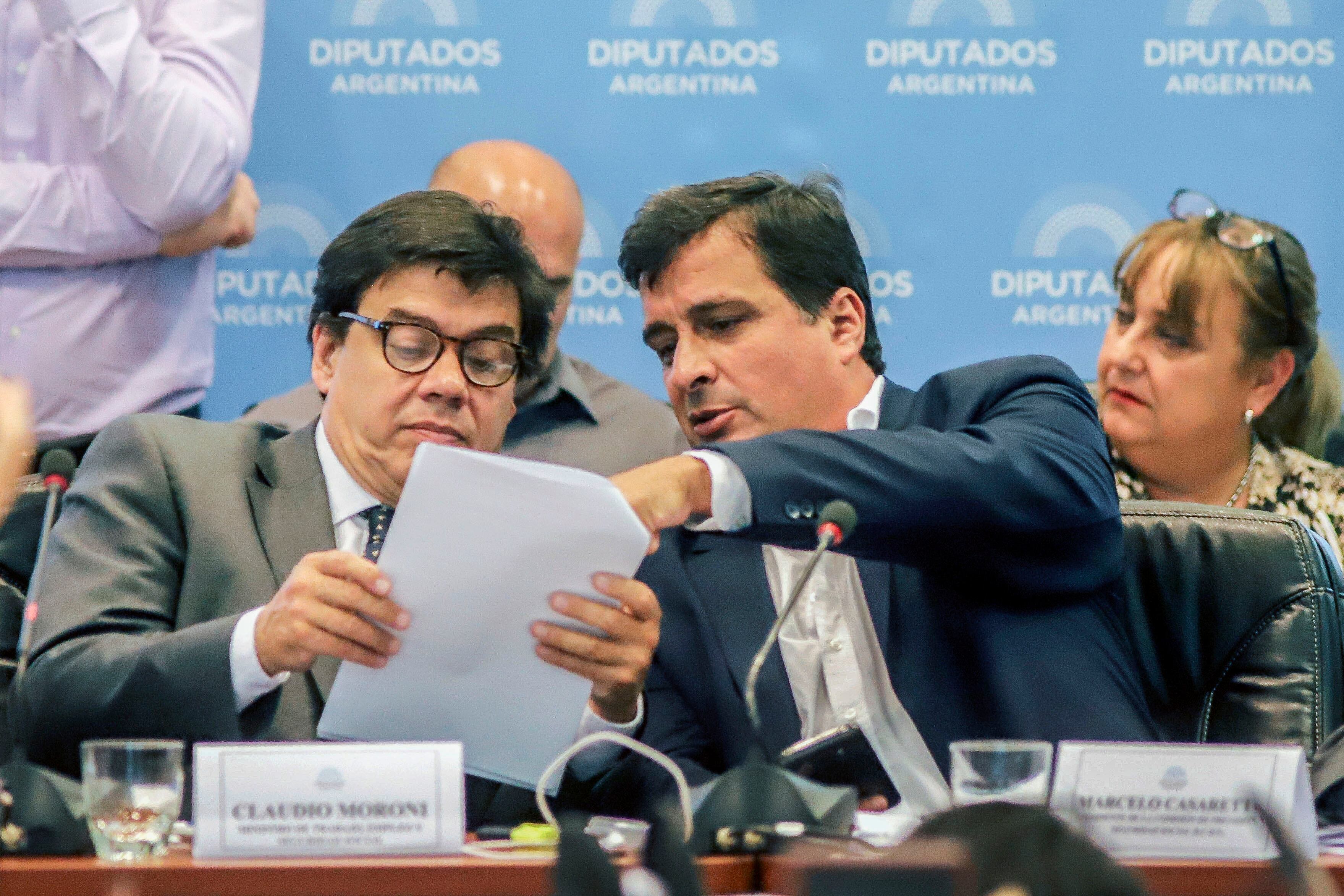 El ministro Claudio Moroni, durante su presentación en Diputados.