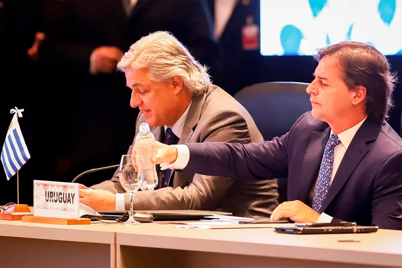 Francisco Bustillo y Luis Lacalle Pou.