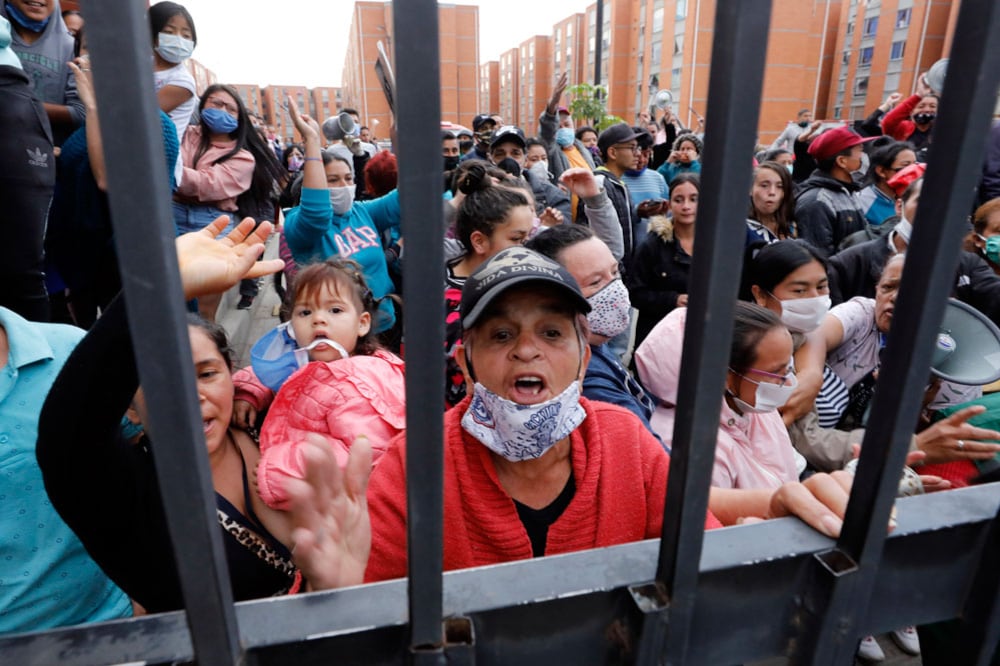 Protesta en el municipio de Soacha, Bogotá.
