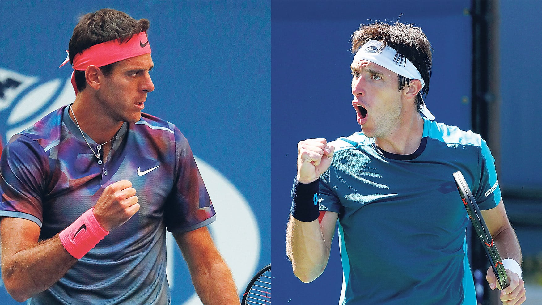 Juan Martín Del Potro y Leonardo Mayer, dos de los tres ganadores argentinos de la jornada.