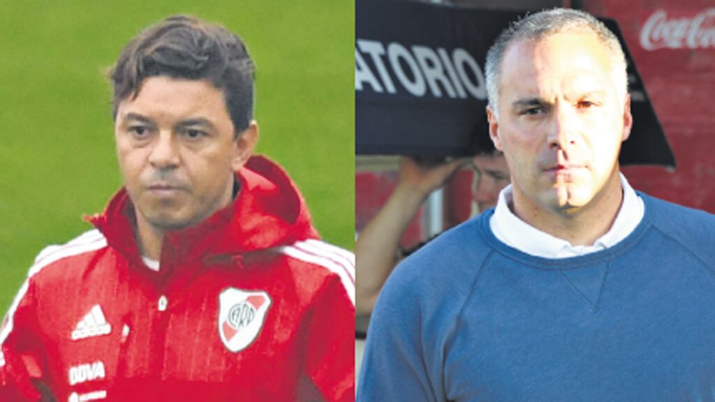 Frente a frente: Marcelo Gallardo, técnico de River, y Francisco Berscé, entrenador de Atlanta.