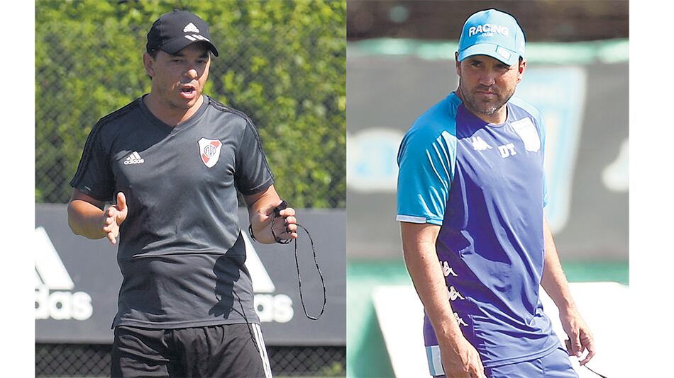 Gallardo, DT de River. Coudet, DT de Racing.