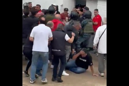 Una escena de los incidentes en San Martín