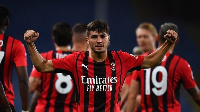 El festejo de Brahim Díaz para Milan