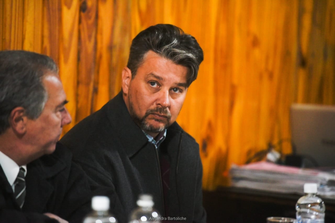 Aguiar en el banquillo, negó los cargos que se le imputan: haber difundido imágenes del cadáver de Maldonado.