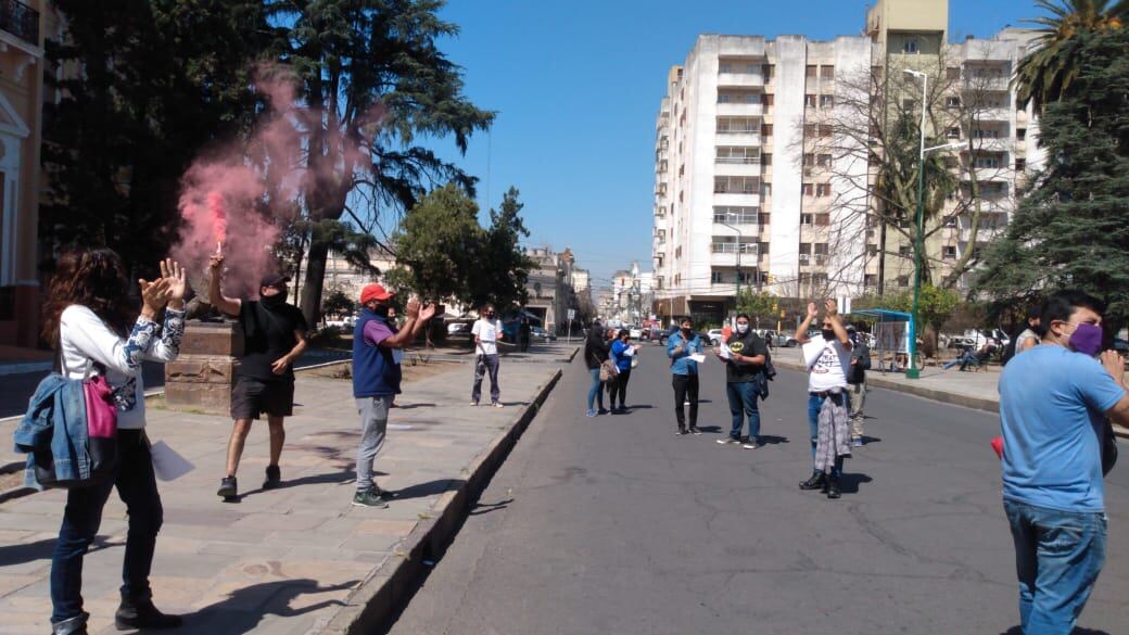 Manifestación de los artistas en la última sesión