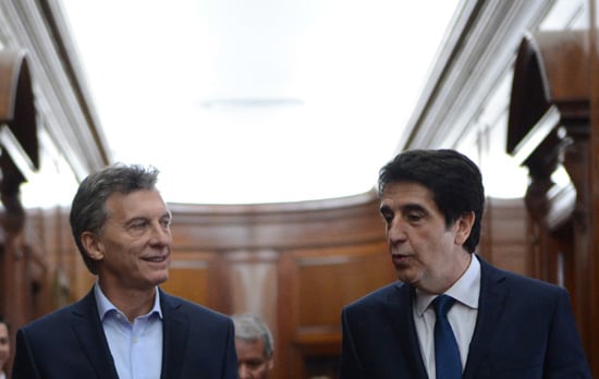 El presidente Mauricio Macri y ex titular del Banco Nación, Carlos Melconian. 