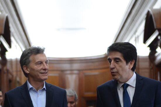 El presidente Mauricio Macri y ex titular del Banco Nación, Carlos Melconian.