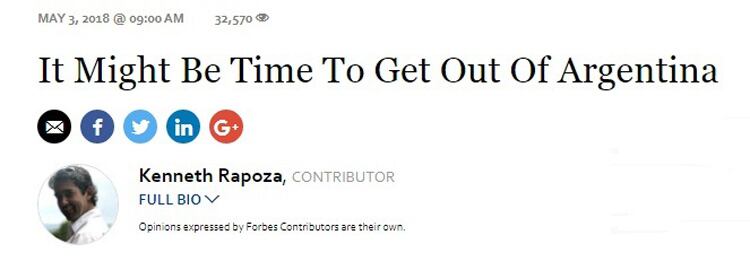 Así tituló la revista Forbes en una nota sobre el panorama económico argentino.