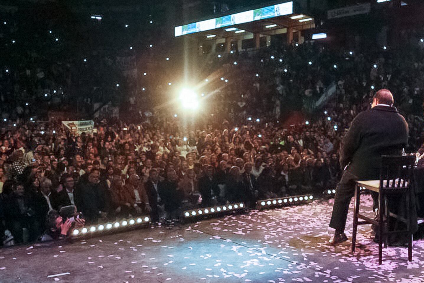 Cristina Fernández en el estadio Aldo Cantoni, de San Juan.