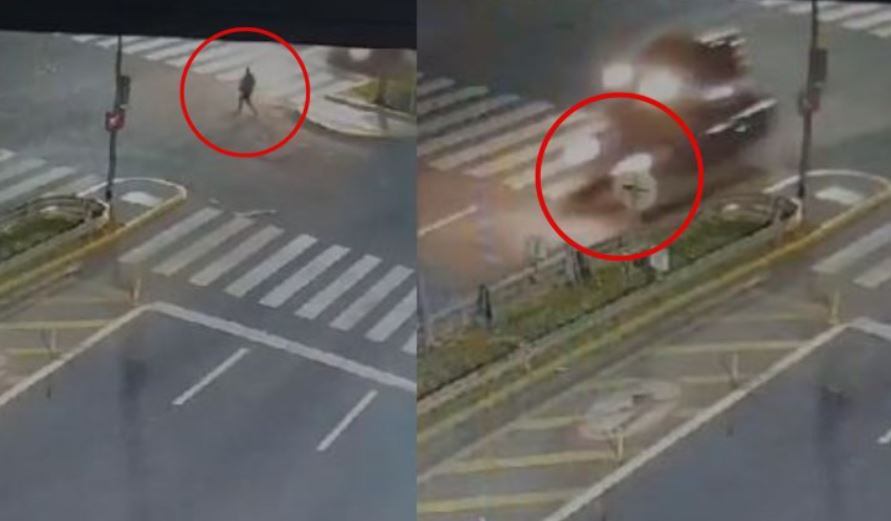 El video del accidente donde Cruz Novillo Astrada atropelló al peatón en Retiro. 