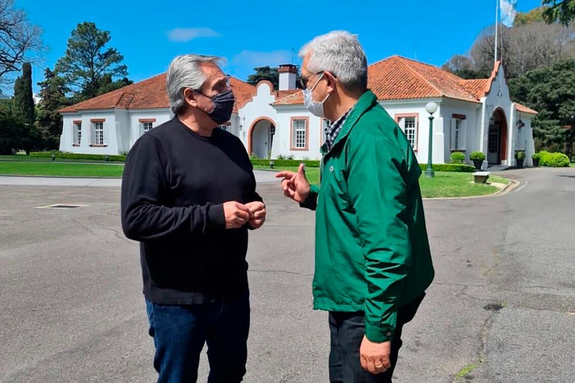 Domínguez visitó a Alberto Fernández en Olivos