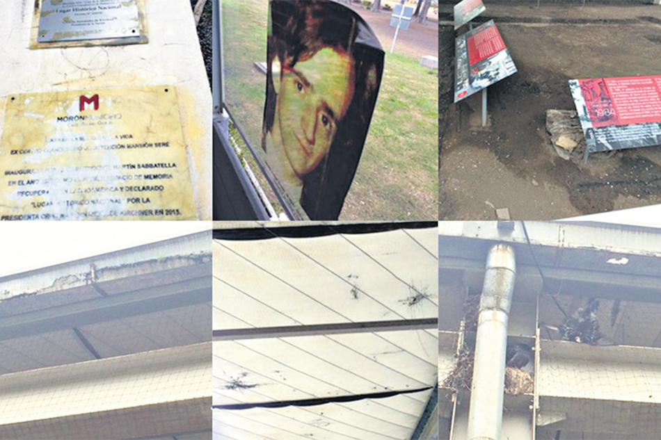 Imágenes del progresivo deterioro que viene sufriendo el edificio de Mansión Seré en la gestión del macrista Tagliaferro en Morón.