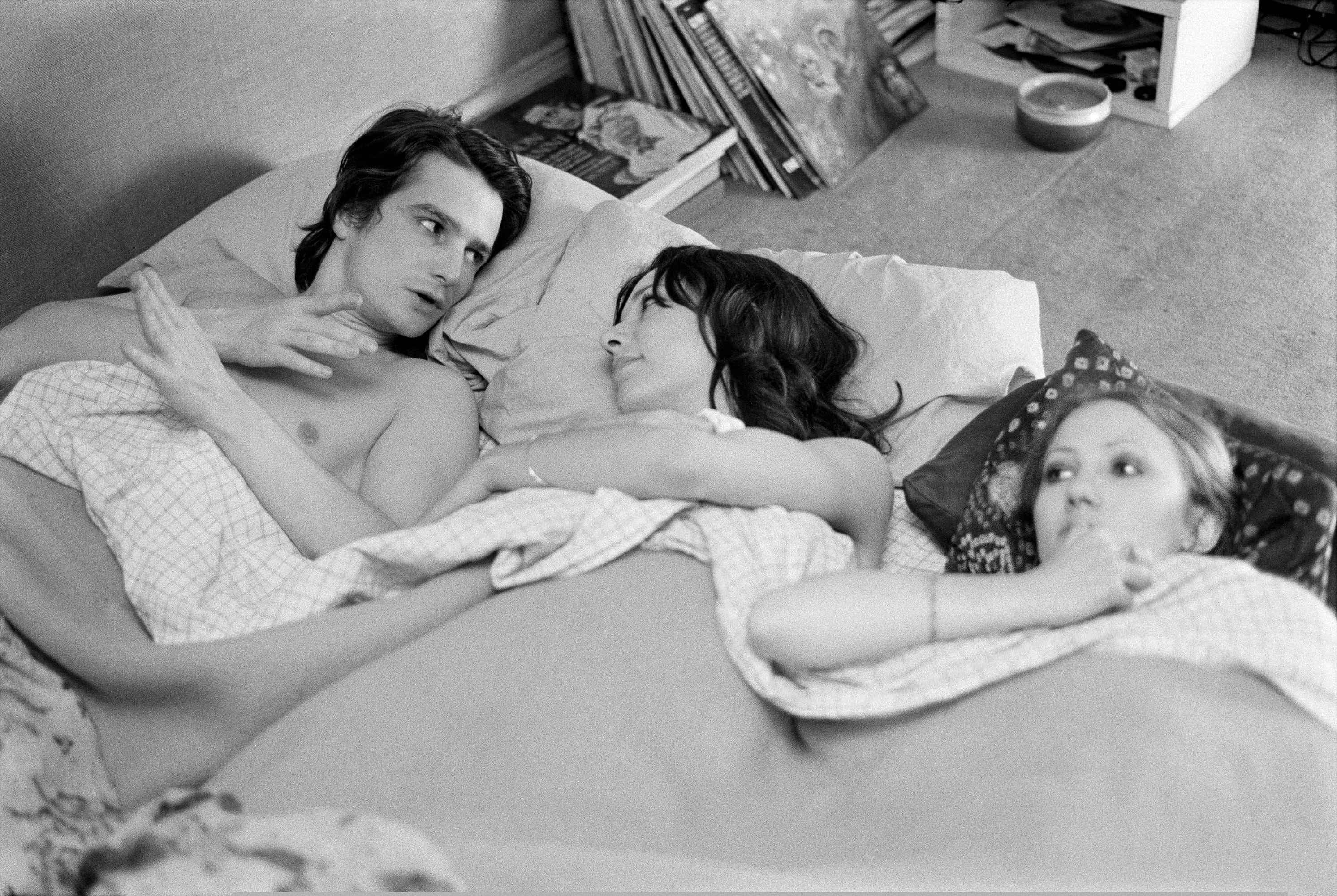 Jean-Pierre Léau, Bernadette Lafont y Françoise Lebrun en "La maman et la putain", de Jean Eustache. 