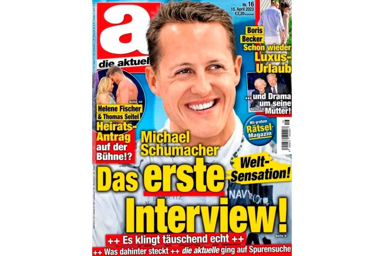 La tapa de la falsa entrevista a Schumacher.