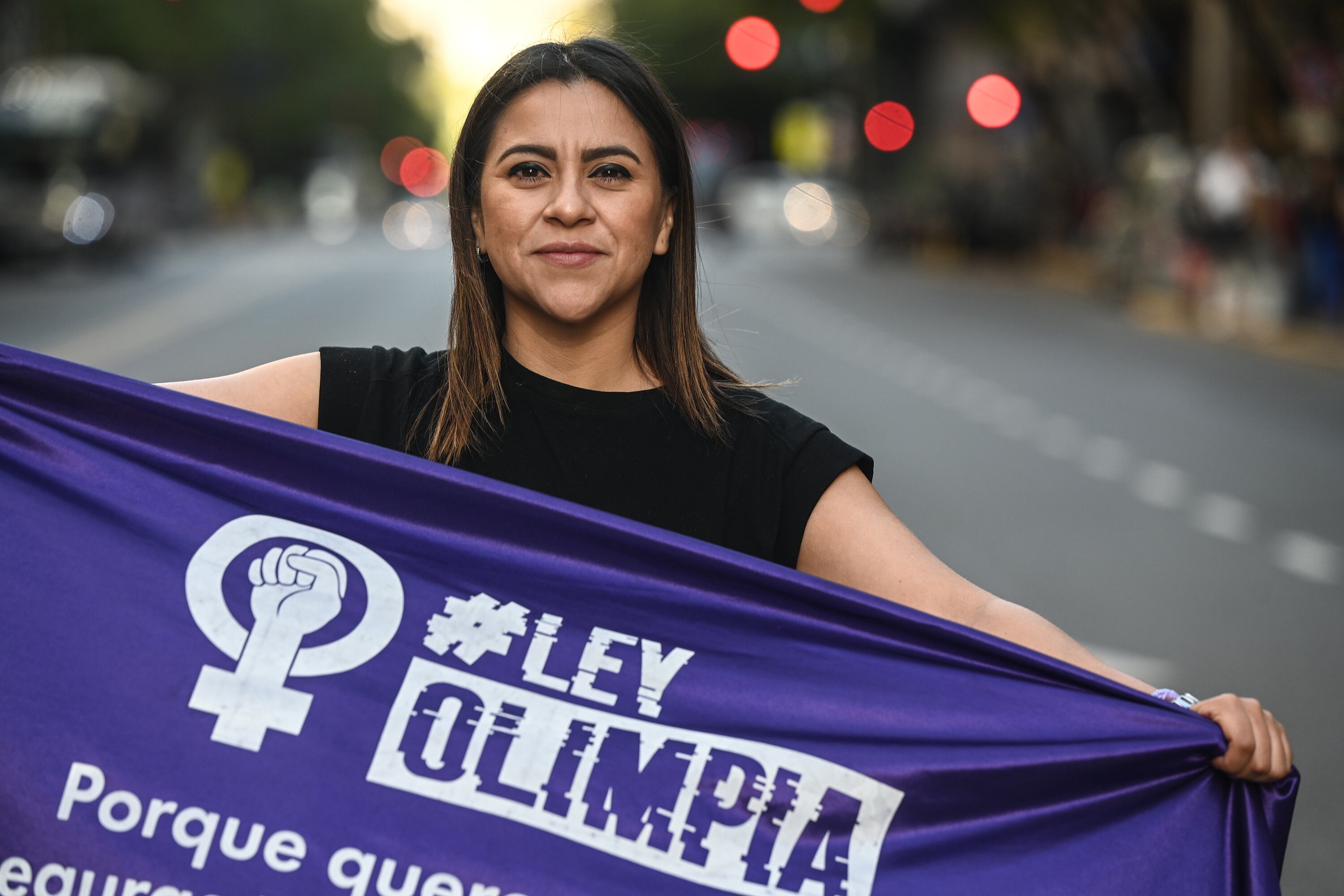 Olimpia Coral, la activista de México, estuvo presente en la sesión del Senado.