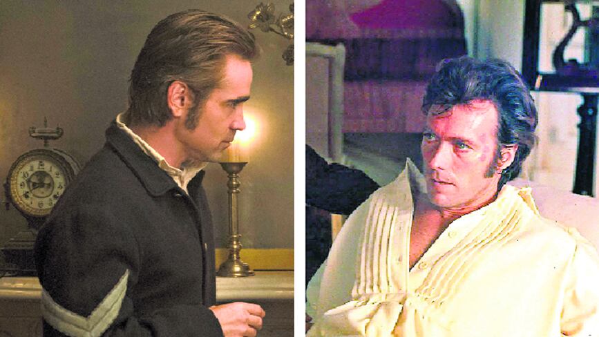 Los dos actores de las dos versiones del El seductor: Collin Farrell y Clint Eastwood en 2017 y 1971 respectivamente.