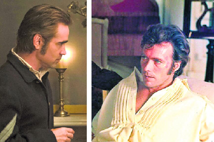 Los dos actores de las dos versiones del El seductor: Collin Farrell y Clint Eastwood en 2017 y 1971 respectivamente.