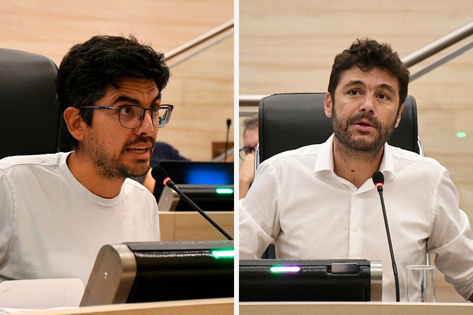 Concejales Fratti y Monteverde, oficialista y opositor.