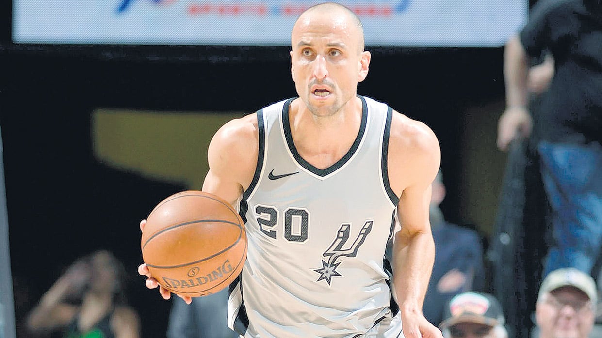El bahiense Manu Ginóbili, jugador emblema del equipo de San Antonio.