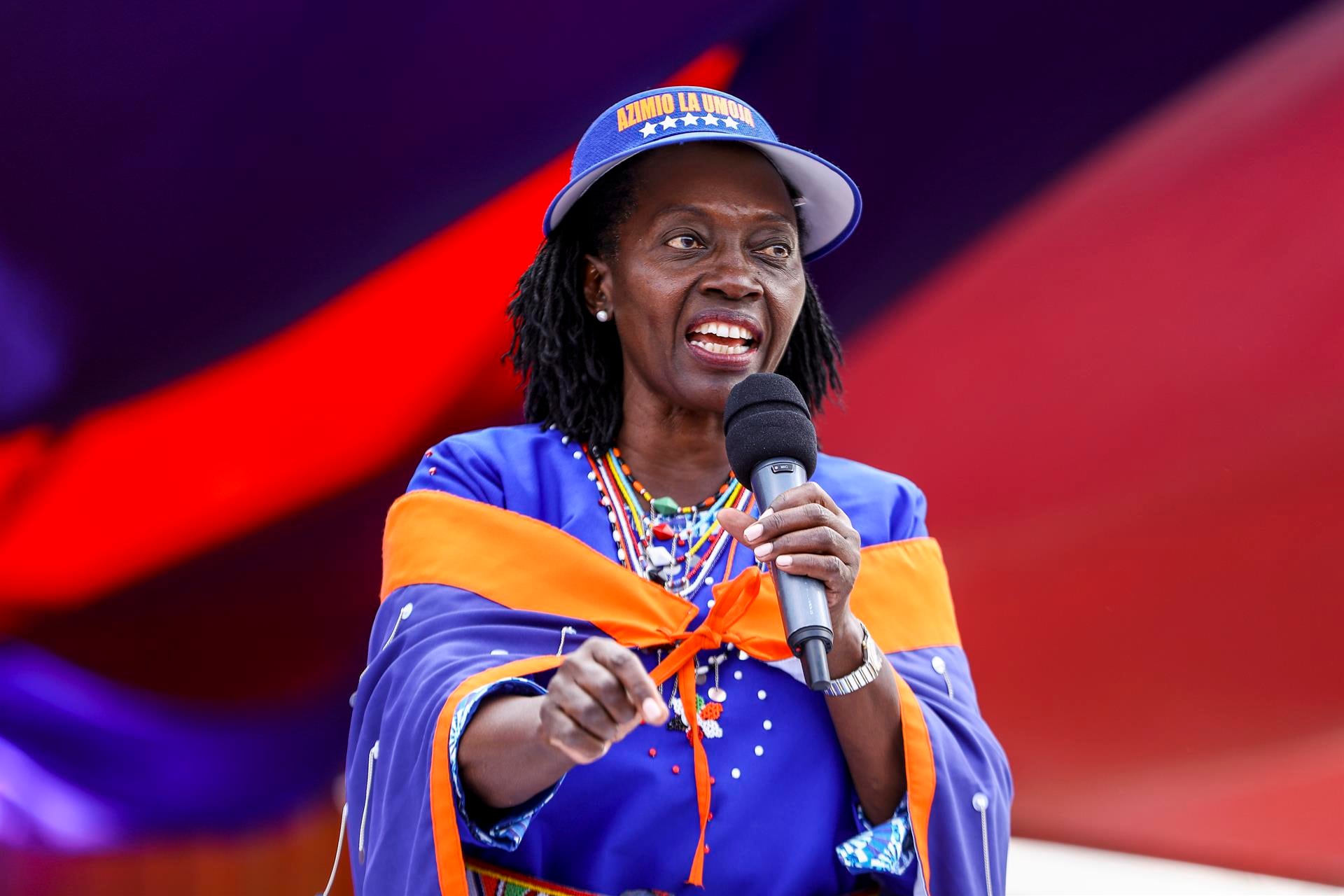 Martha Karua durante un acto de la campaña electoral en Suswa, a 30 de julio de 2022.