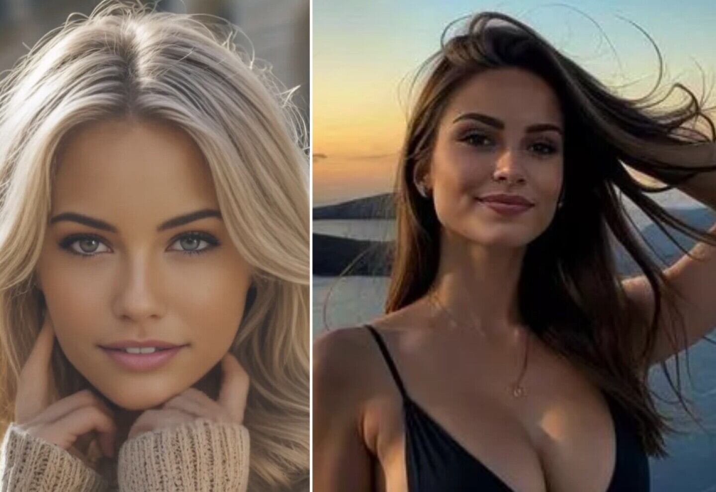 Apenas unas paletas asoman entre los labios, lo más abierta que se verá una boca en las modelos IA.