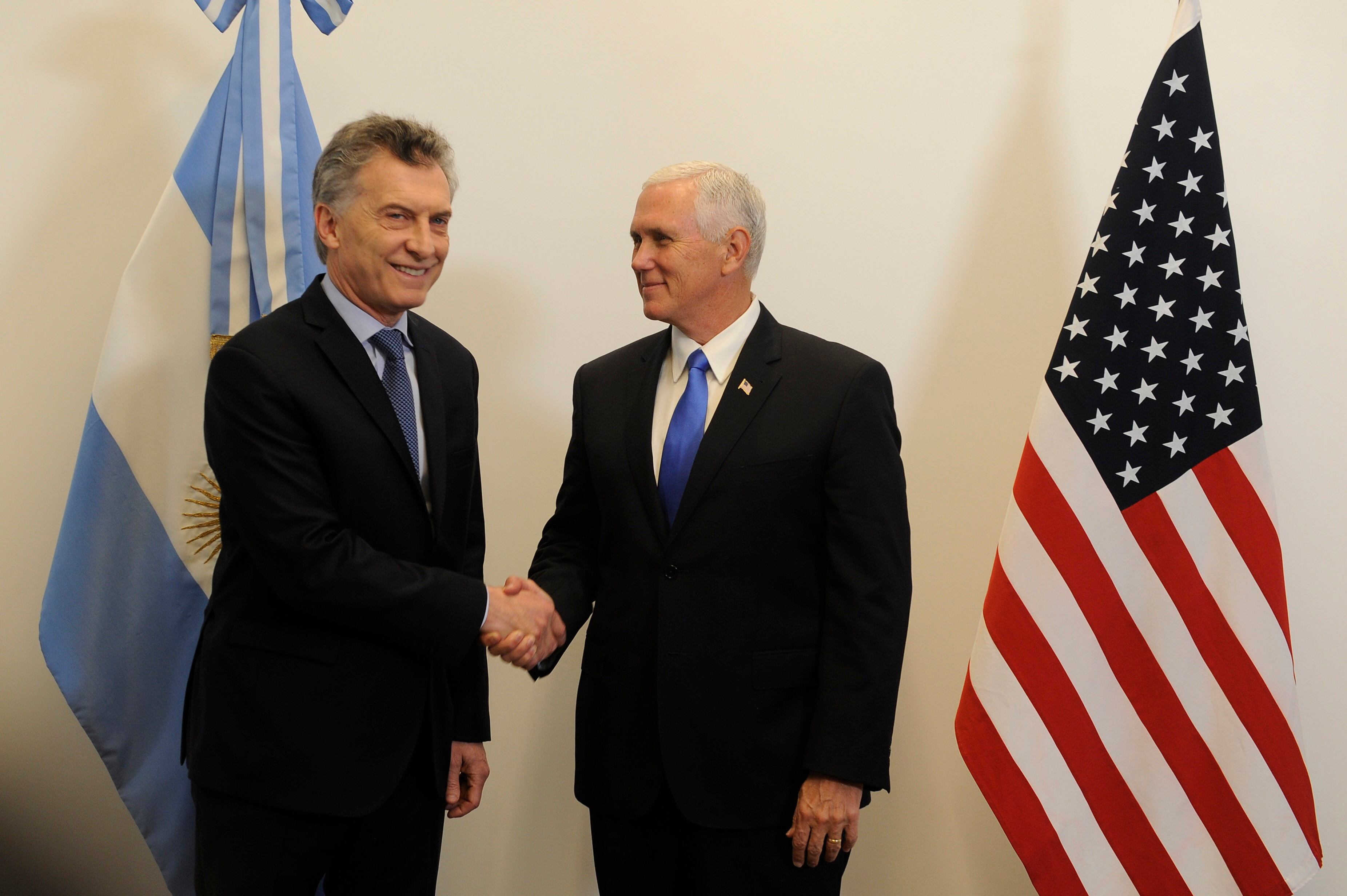 Mauricio Macri recibió a Mike Pence en Olivos.