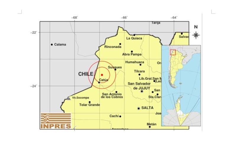 Informe del Instituto Nacional de Prevención Sísmica (INPRES) sobre el sismo en Jujuy. Foto: Captura de pantalla.