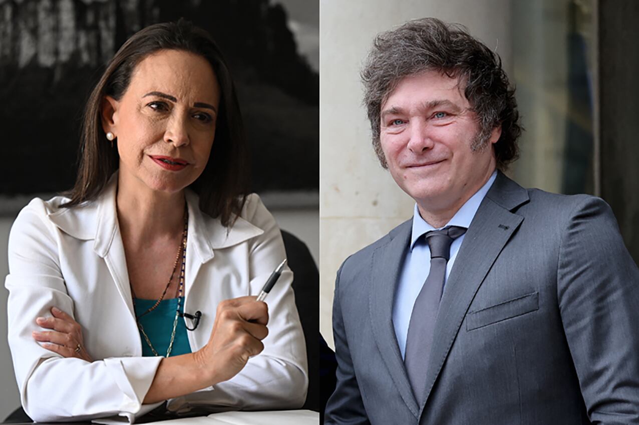 María Corina Machado y Javier Milei.
